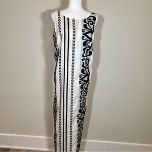 PLS FASHION from Greece Black/White Print Sleeveless Maxi Dress Size Large